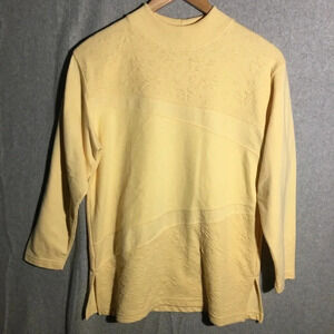 Womens Blast Sweater Textured Art Decor Artsy Abstract Vintage Casual Yellow